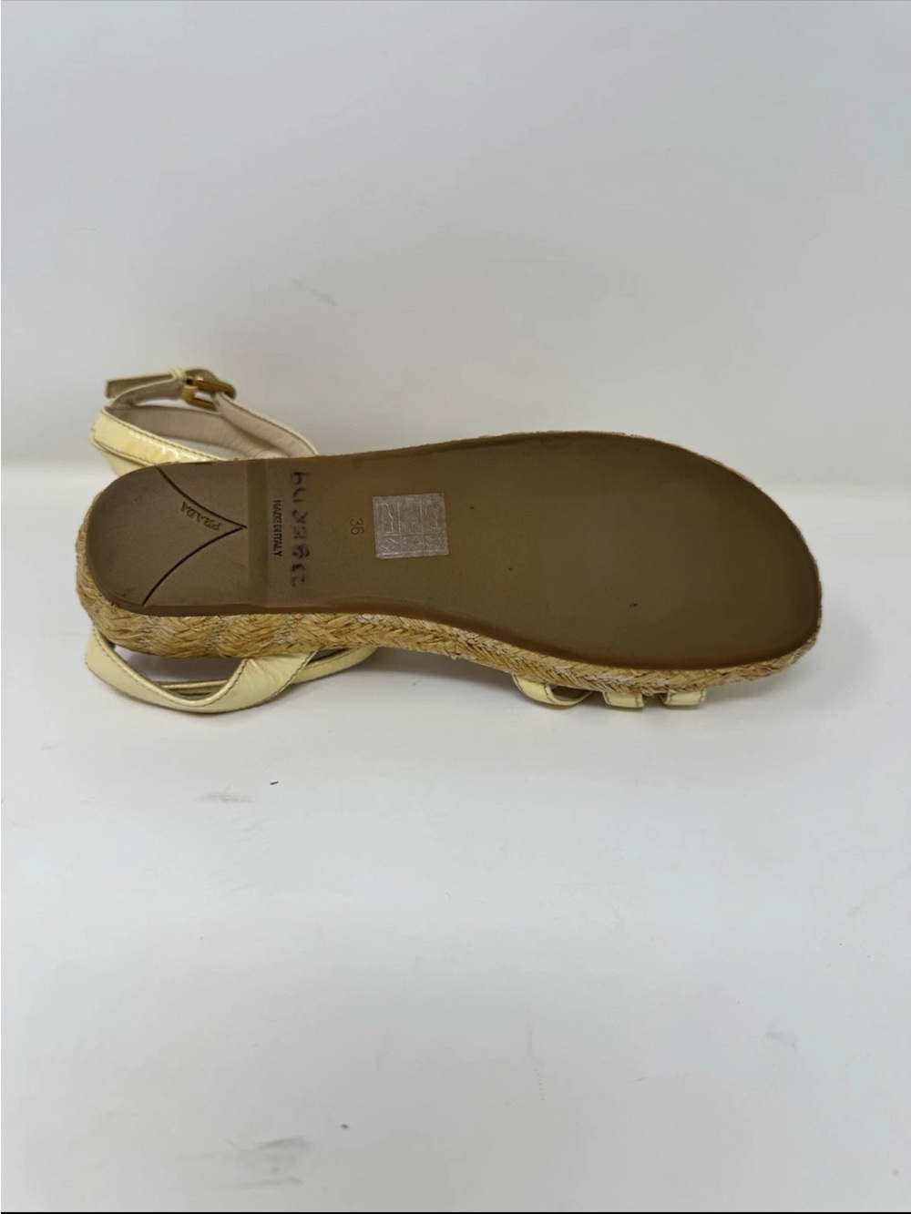 Prada Cream Leather Strappy Espadrille Sandals preowned - Picture 5 of 7
